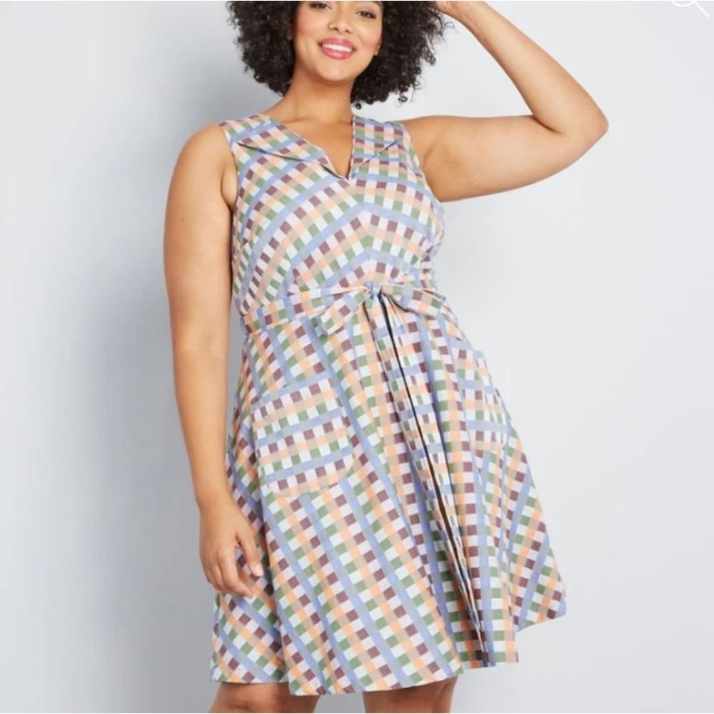Modcloth Looking Back Gingham dress (3X)